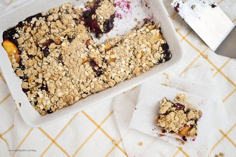 Blueberry Peach Crumble Bars 