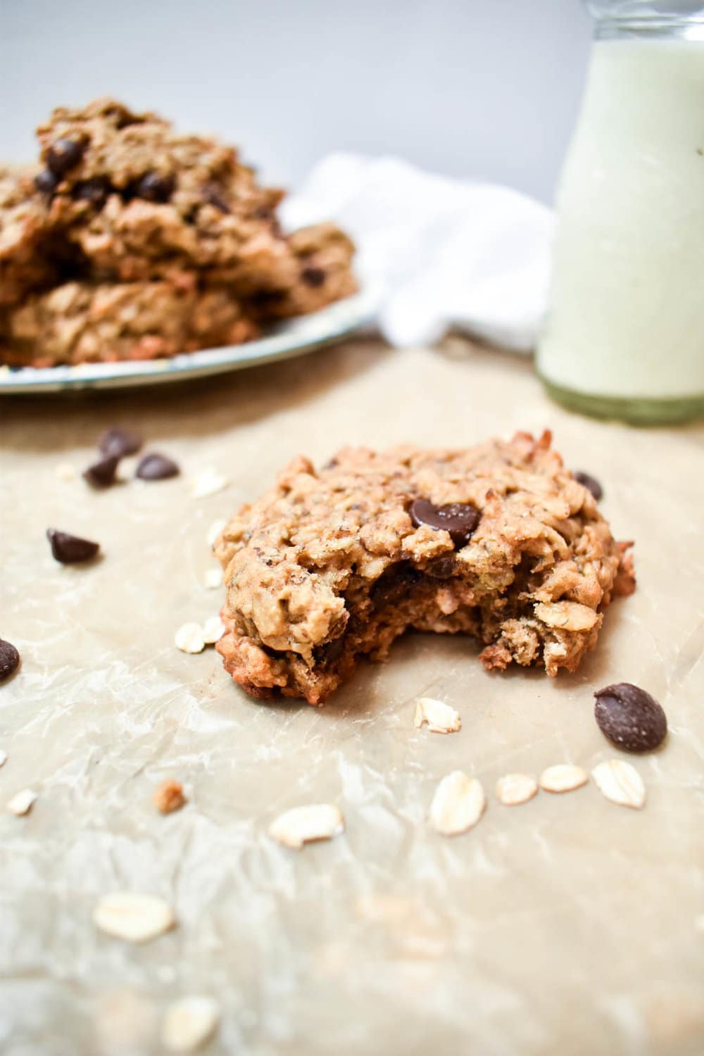 chocolate peanut butter banana oatmeal breakfast cookies