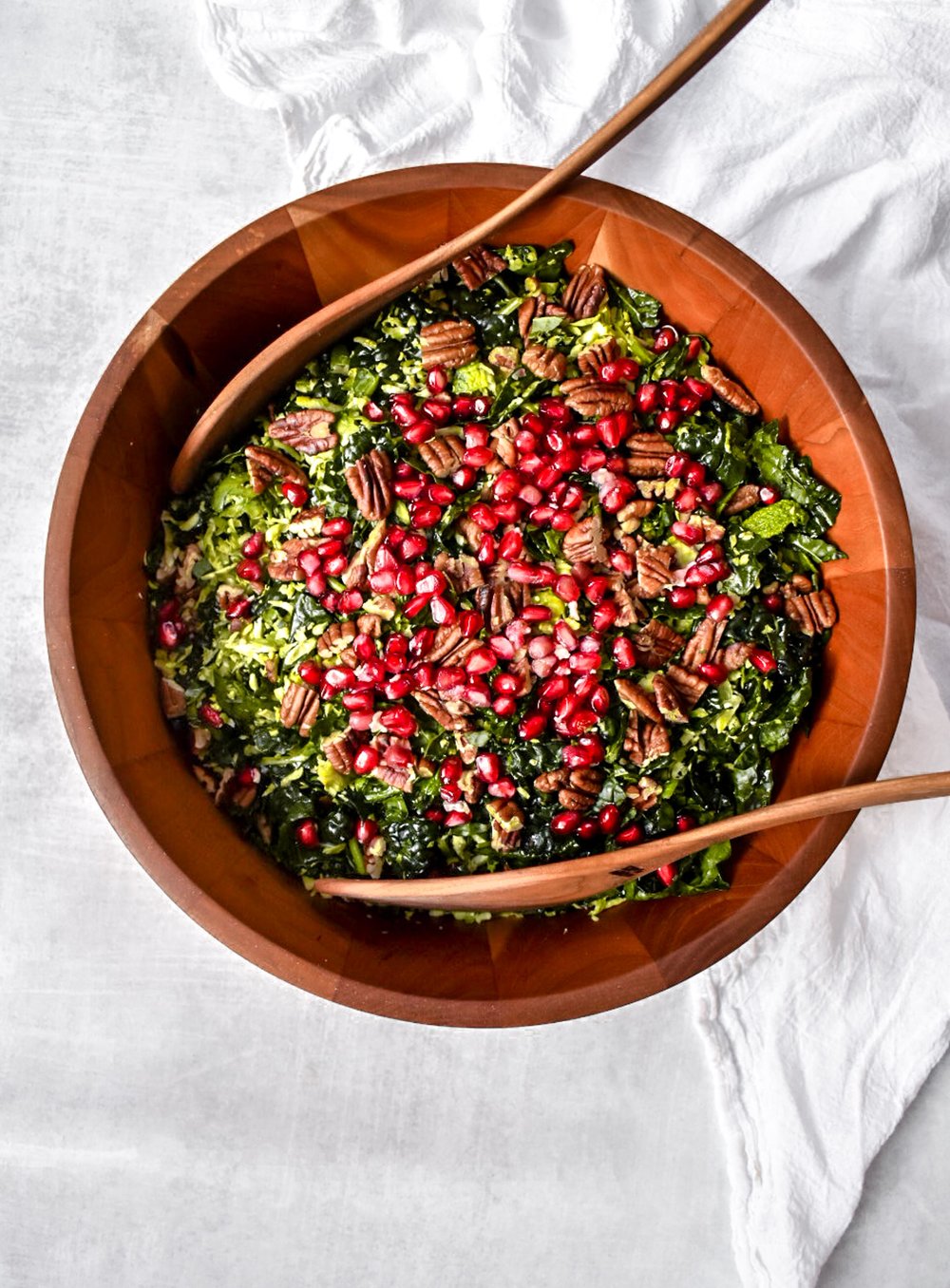 Shaved Kale and Brussels Sprout Salad with Lemon-Tahini Dressing ...
