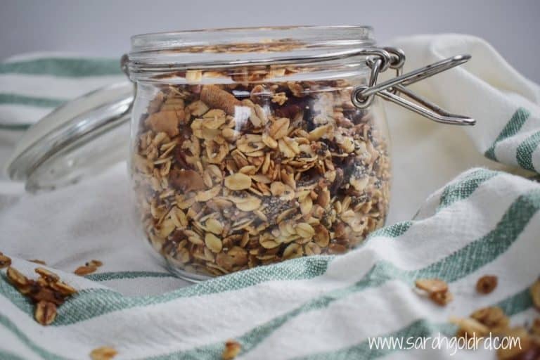 Move over store-bought granola. This lower-sugar, super-food filled version is equal parts healthy and satisfying and taste so good it will quickly become your go-to yogurt topper.