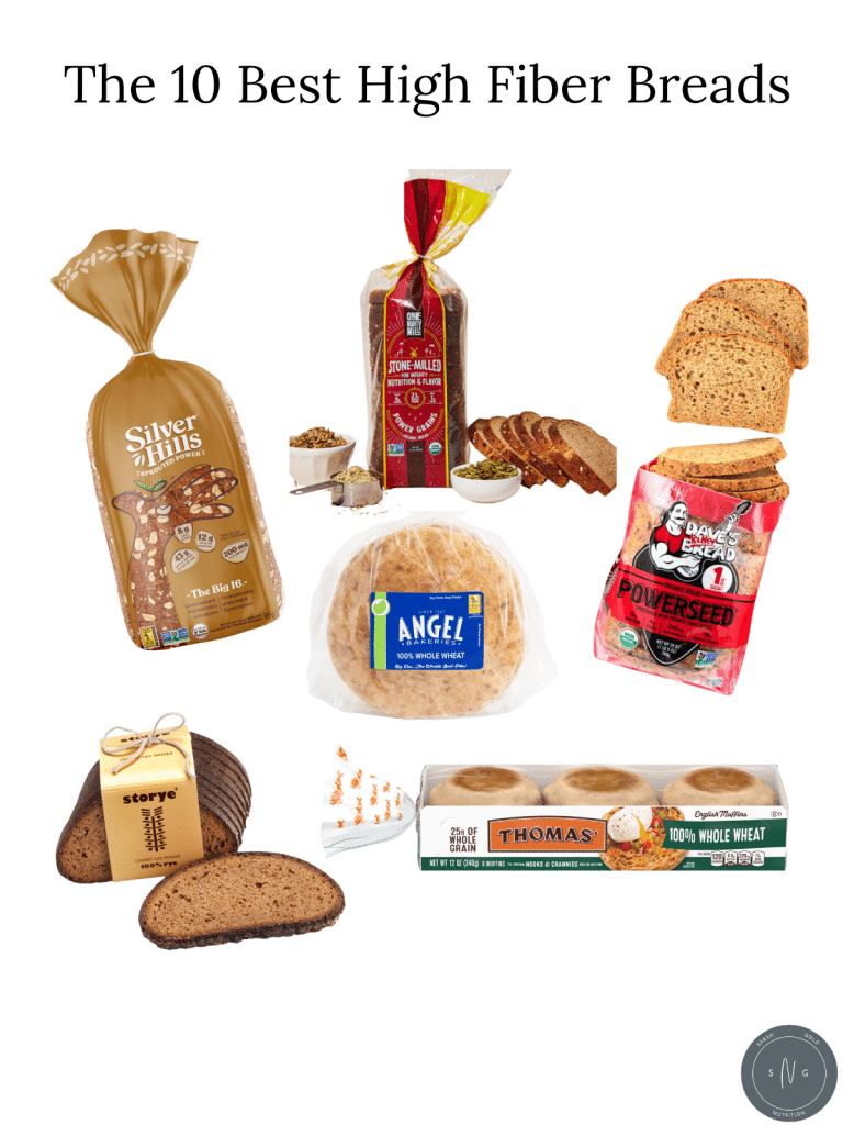 screenshots of a variety of brands of breads featured in this article